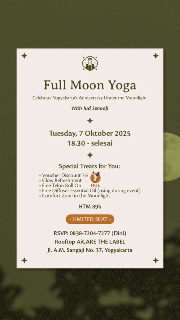 Full Moon Yoga event Jogja dekat tugu
